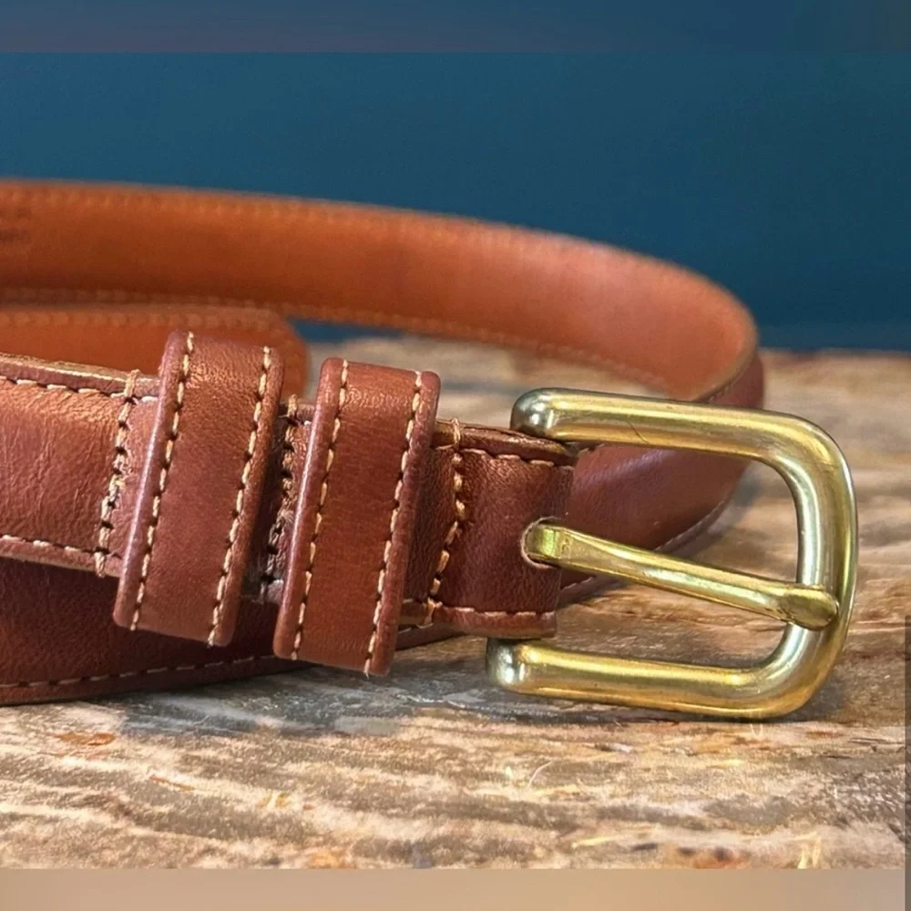 Vintage Coach British Tan Leather Belt Brass Buckle 2800 EUC - Picture 7 of 9